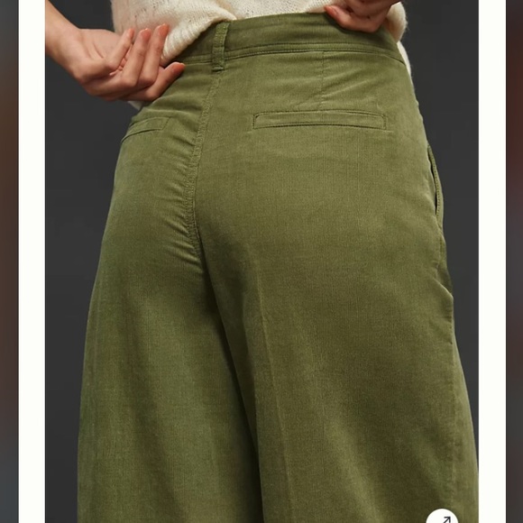 Anthropologie Pleated Wide-Leg Corduroy Trousers - Picture 3 of 15